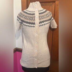 Esprit Cream and Gray Cowl Neck Sweater